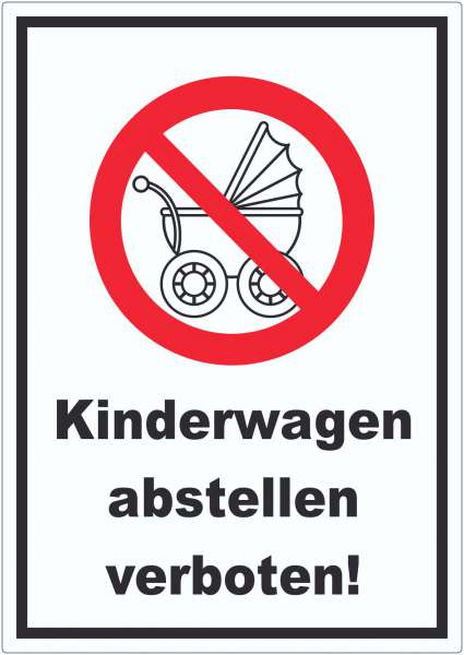 Aufkleber Kinderwagen abstellen verboten