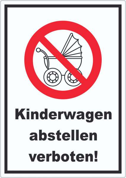 Aufkleber Kinderwagen abstellen verboten