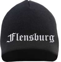 Flensburg Beanie Mütze - Altdeutsch - Bestickt - Strickmütze Wintermütze Flensburg Beanie Mütze - Altdeutsch - Bestickt - Strickmütze Wintermütze