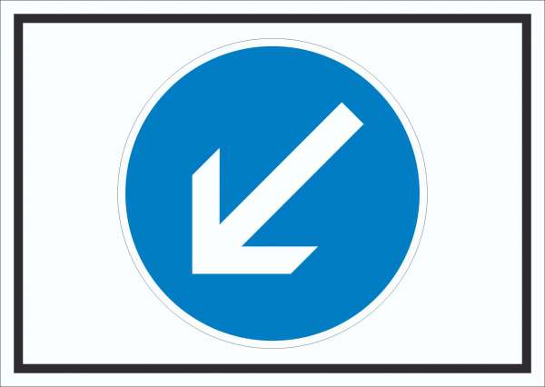 Schild Vorgeschriebene Vorbeifahrt links Symbol