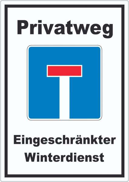 Privatweg Eingeschränkter Winterdienst Aufkleber