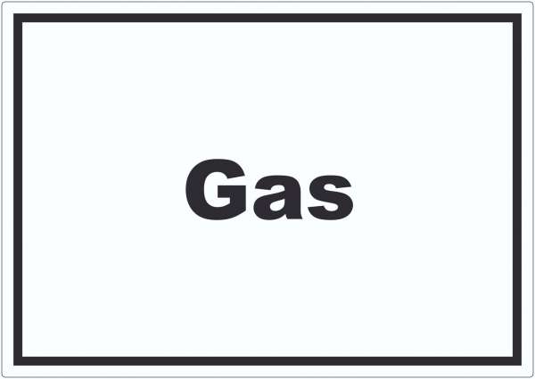 Gas Aufkleber mit Text Anschluss waagerecht