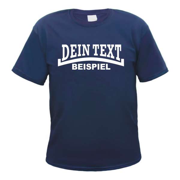 Individuelles Herren T-Shirt - dunkelblau - Linie - mit Wunschtext bedruckt