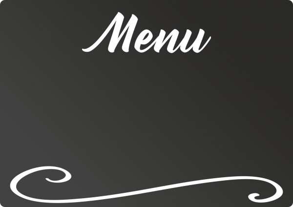 Menu Tafel - waagerecht - Kreidetafel Chalkboard