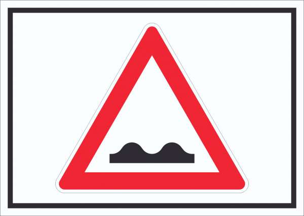 Schild Achtung unebene Fahrbahn Symbol