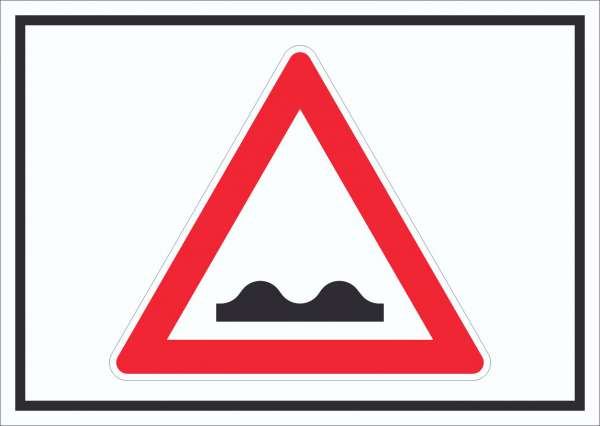 Schild Achtung unebene Fahrbahn Symbol