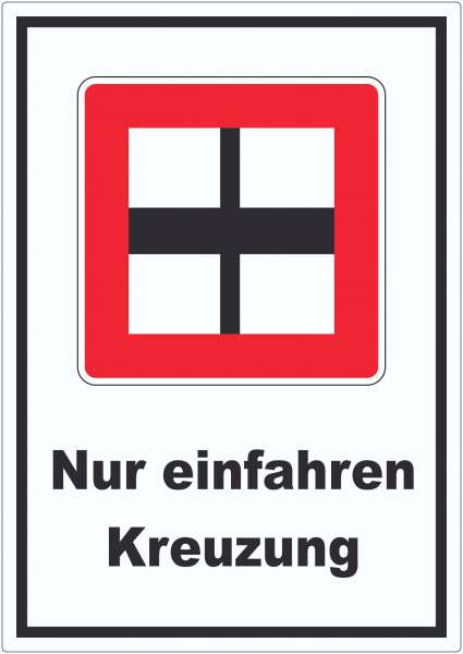 Nur einfahren in die Hauptwasserstraße Kreuzung wenn niemand behindert wird Aufkleber mit Symbol und