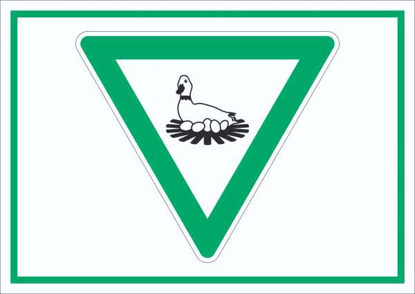 Brutgebiet für Zugvögel Symbol Schild