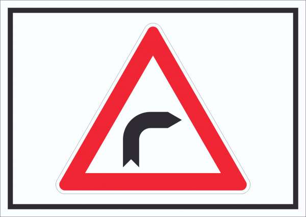 Schild Achtung Kurve rechts Symbol