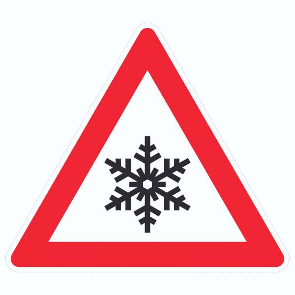 Achtung Frost Schnee Eis Symbol Aufkleber Dreieck