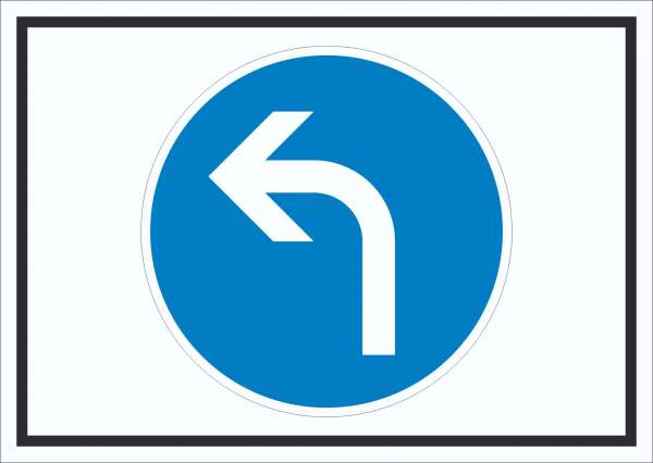 Schild Fahrtrichtung links Symbol