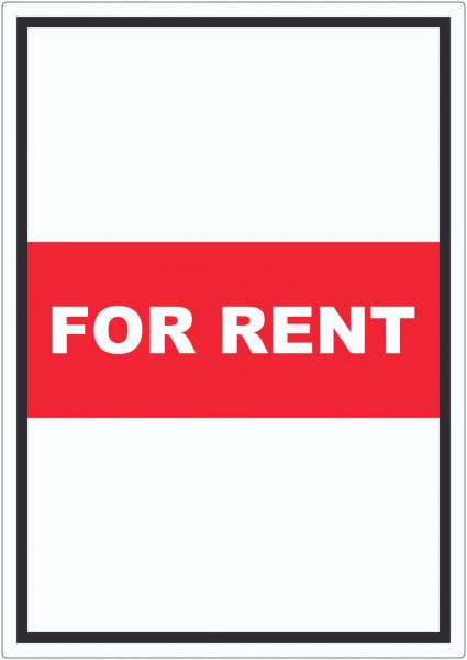 For Rent Aufkleber mit Text Werbeaufkleber hochkant