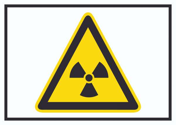 Achtung Radioaktive Strahlung Symbol Schild