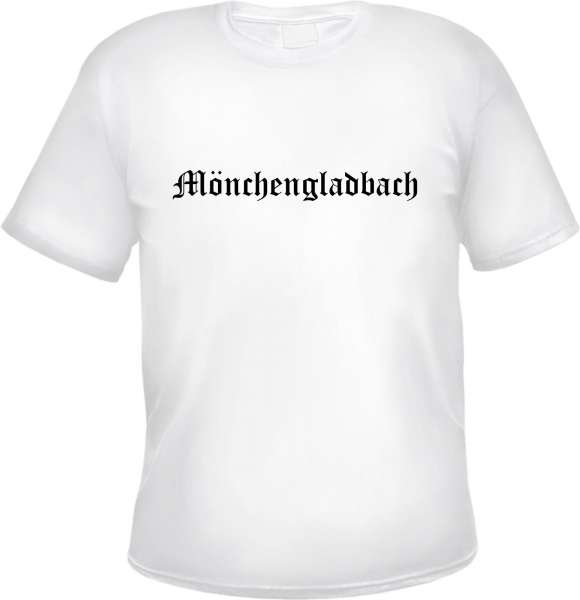 Mönchengladbach Herren T-Shirt - Altdeutsch - Weißes Tee Shirt