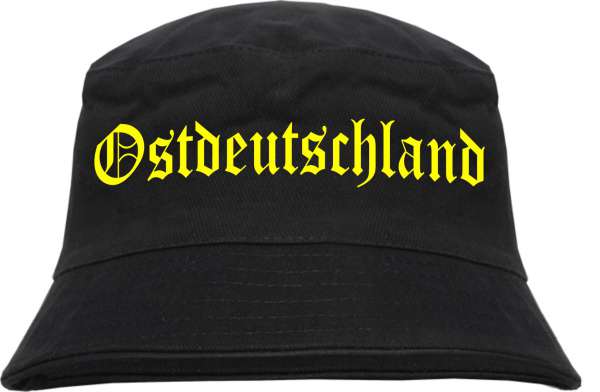 Ostdeutschland Fischerhut - Druckfarbe Neongelb - Bucket Hat bedruckt