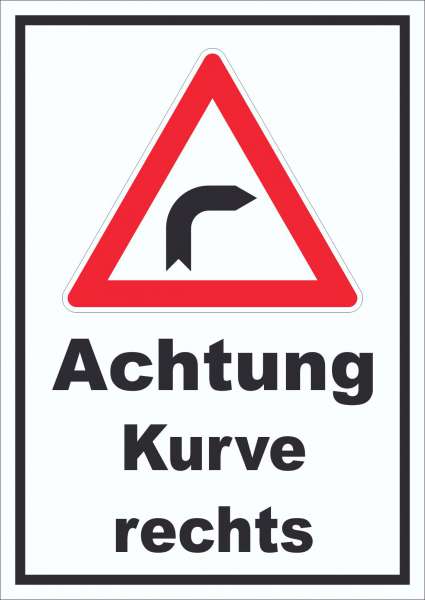Schild Achtung Kurve rechts