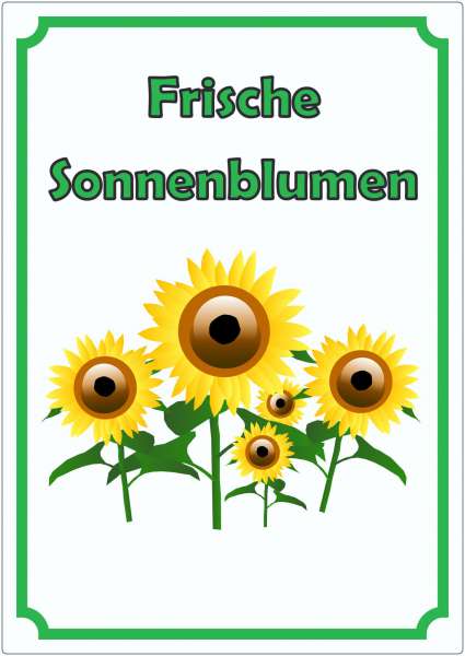 Sonnenblumen Aufkleber Hochkant