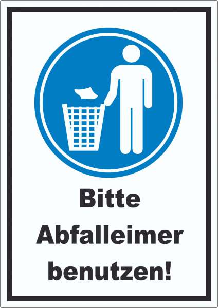 Bitte Abfalleimer benutzen Aufkleber