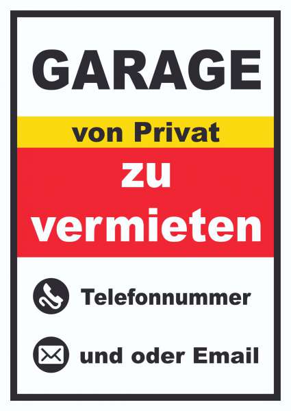 Garage zu vermieten von Privat Hochkant