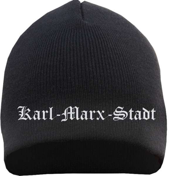 Karl-Marx-Stadt Beanie Mütze - Altdeutsch - Bestickt - Strickmütze Wintermütze