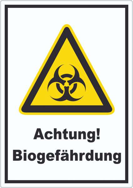 Achtung Biogefährdung Aufkleber