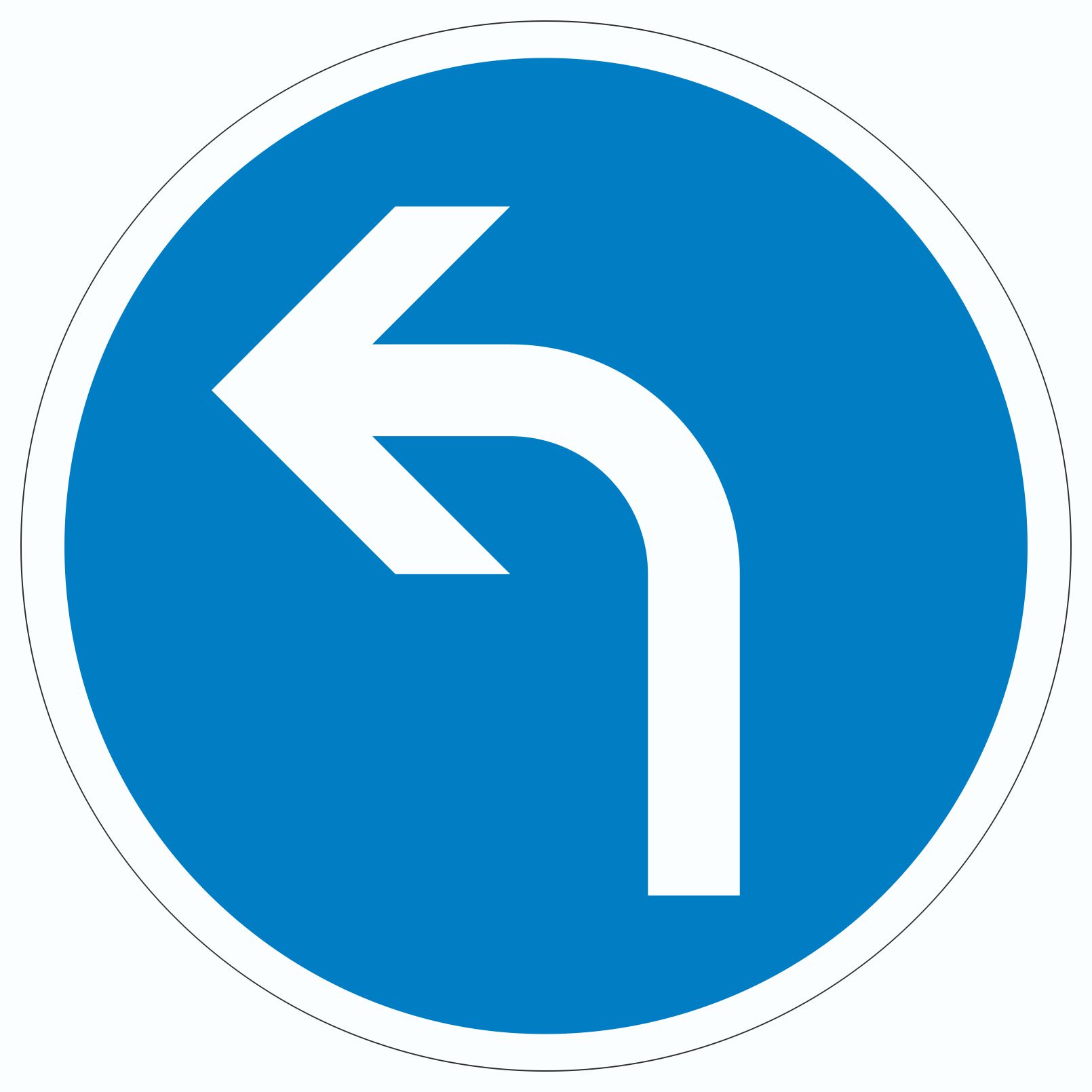 Aufkleber Kreis Fahrtrichtung hier links Symbol 