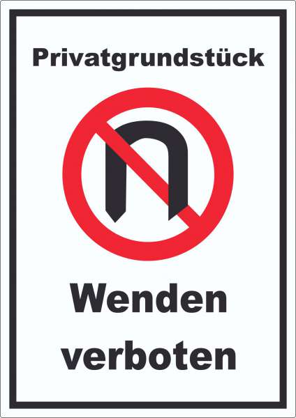 Privatgrundstück Wenden verboten Aufkleber