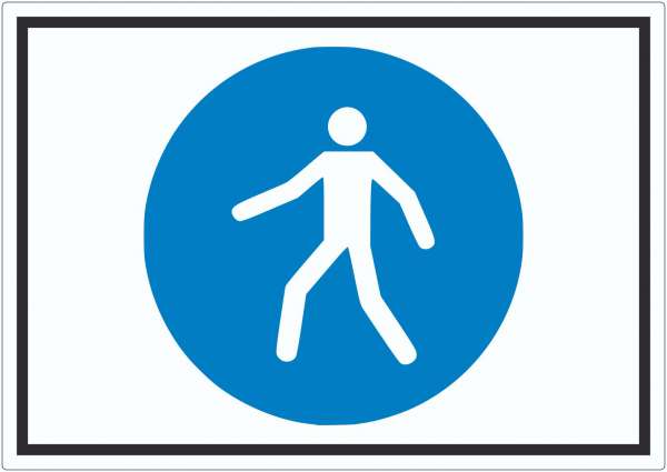 Fußgängerweg benutzen Symbol Aufkleber