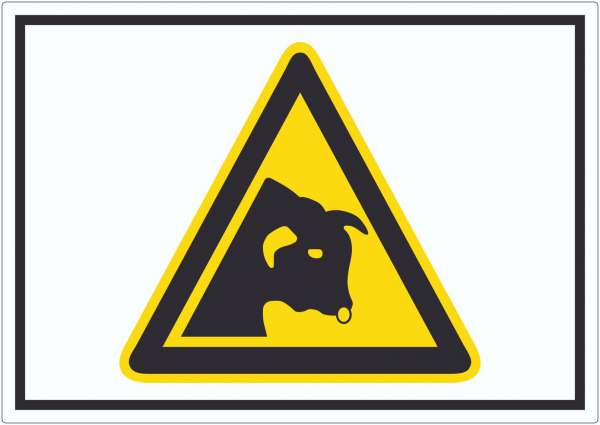 Achtung Stier Symbol Aufkleber