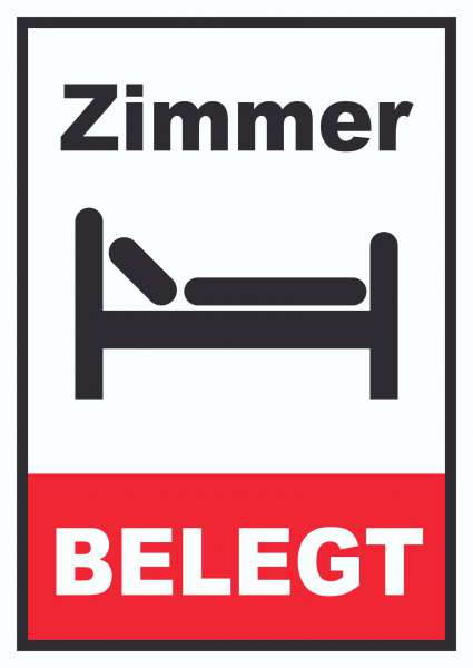 Zimmer belegt Hochkant Schild