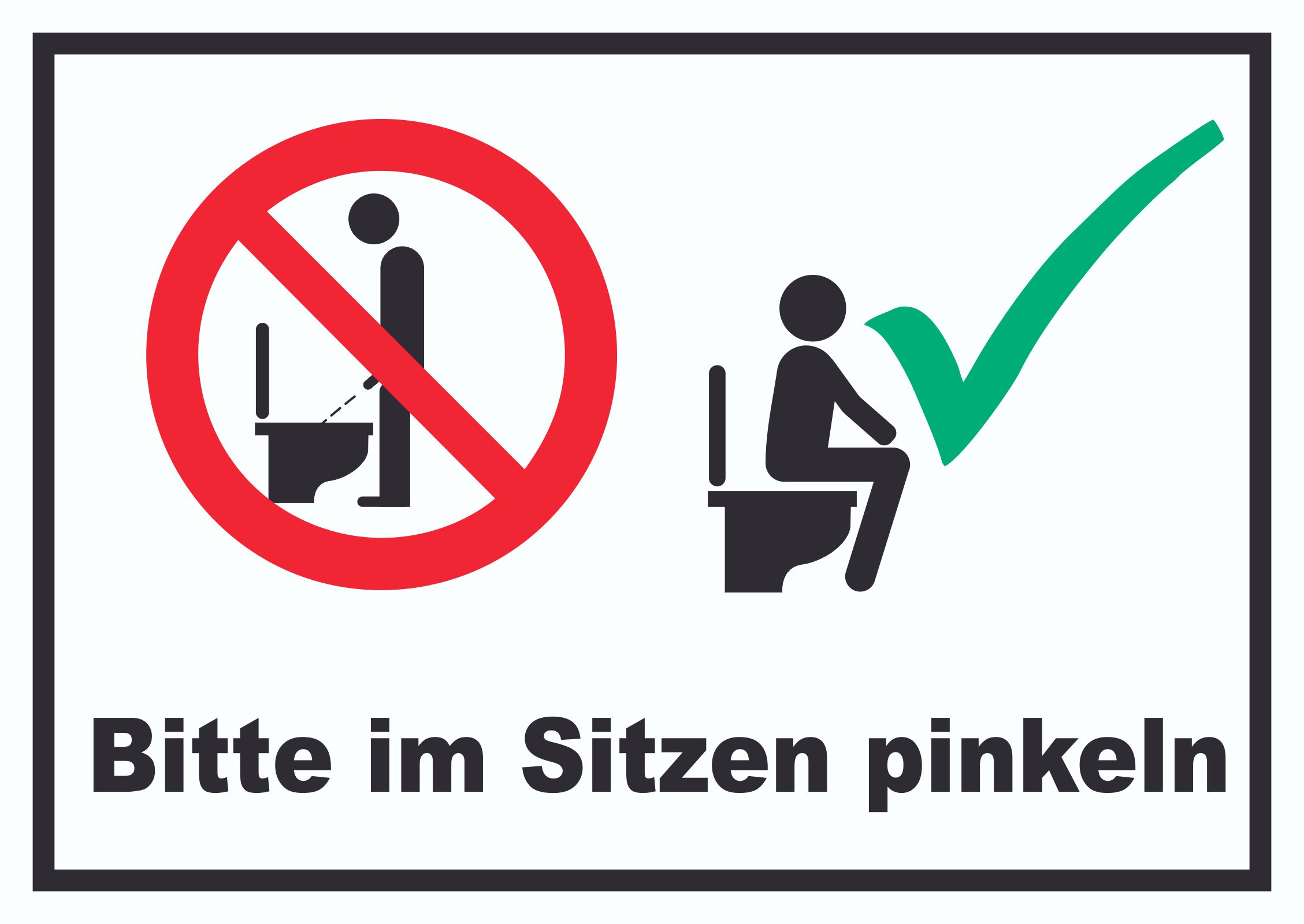 Bitte im Sitzen pinkeln Schild | HB-Druck Schilder ...