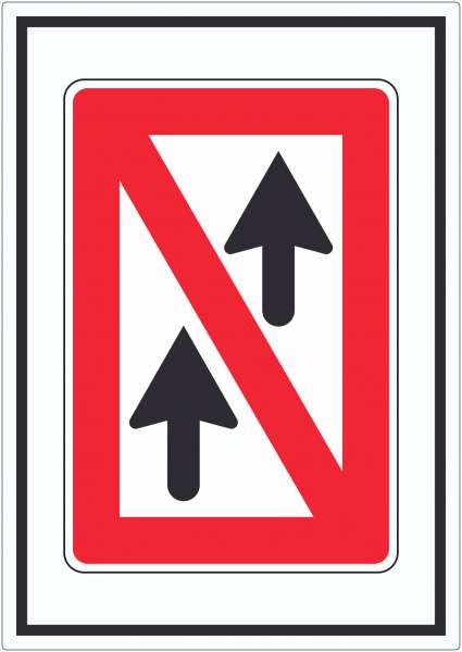 Allgemeines Überholverbot Symbol Aufkleber