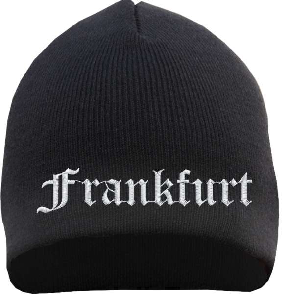 Frankfurt Beanie Mütze - Altdeutsch - Bestickt - Strickmütze Wintermütze