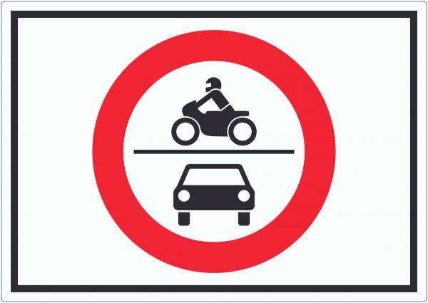 Durchfahrt verboten PKW und Krad Symbol Aufkleber