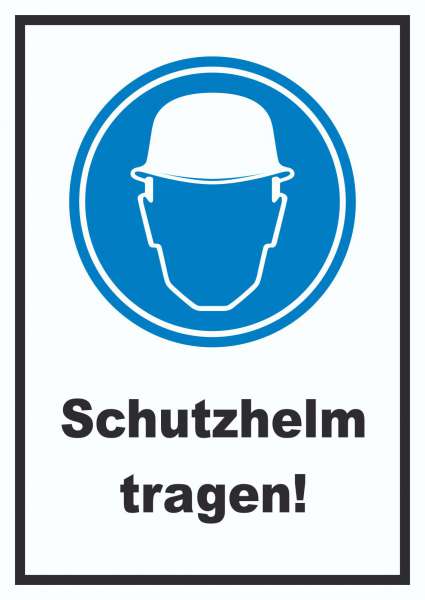 Schutzhelm tragen Schild