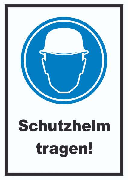 Schutzhelm tragen Schild