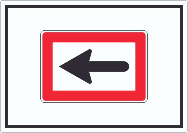 In Pfeilrichtung fahren links Symbol