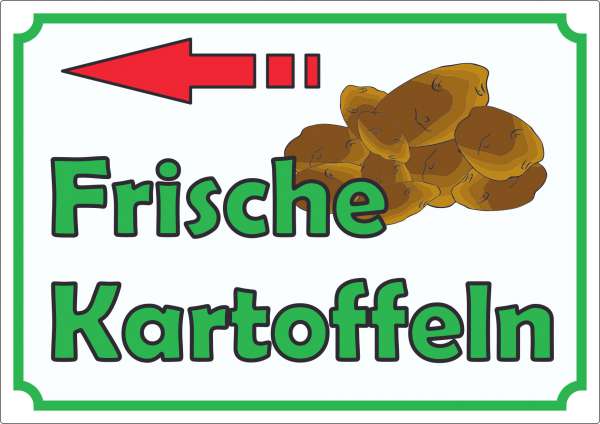 Werbeaufkleber Aufkleber Kartoffeln mit Pfeil nach links