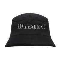 Fischerhut - Bucket Hat mit Wunschtext - Altdeutsch - bestickt - Fischerhut - Bucket Hat mit Wunschtext - Altdeutsch - bestickt -