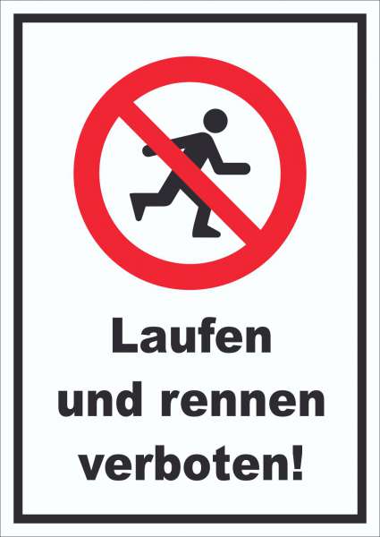 Laufen und Rennen verboten Schild