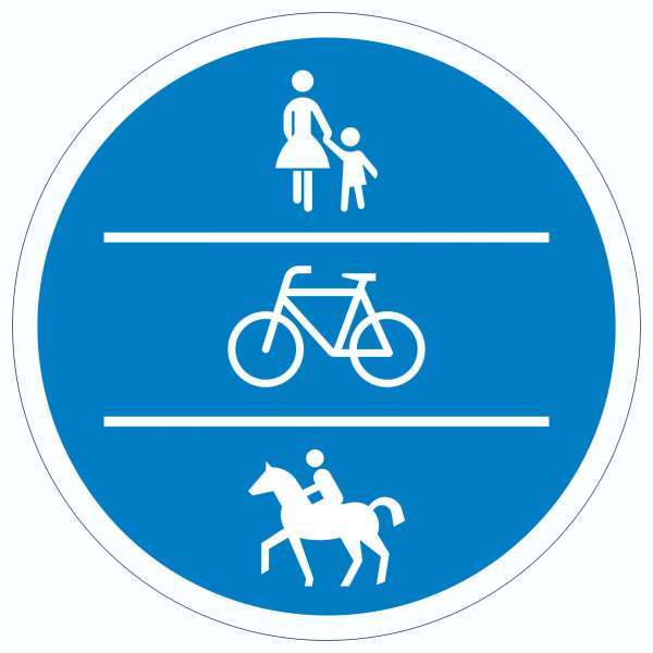 Aufkleber Kreis Geh-, Rad- und Reitweg Symbol