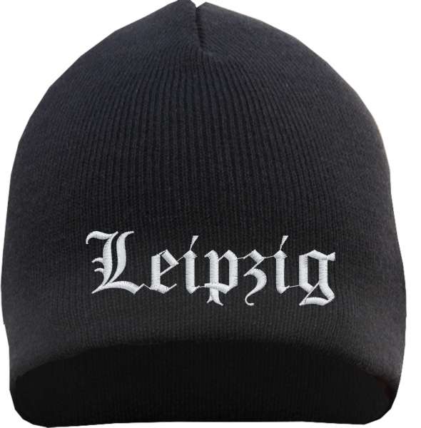 Leipzig Beanie Mütze - Altdeutsch - Bestickt - Strickmütze Wintermütze