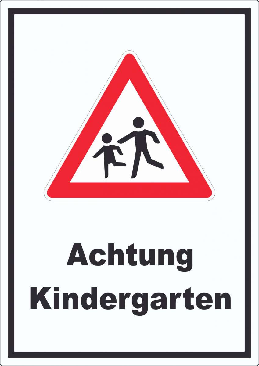 Achtung Kindergarten Aufkleber | HB-Druck Schilder, Textildruck