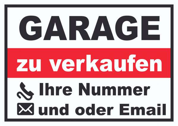 Garage zu verkaufen Schild
