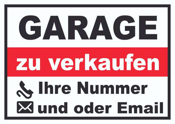 Garage zu verkaufen Schild