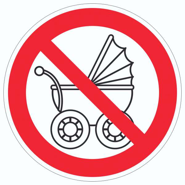 Aufkleber Kreis Kinderwagen abstellen verboten Symbol