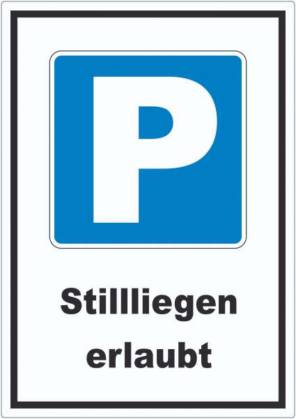 Parkplatz Still liegen erlaubt Symbol und Text Aufkleber