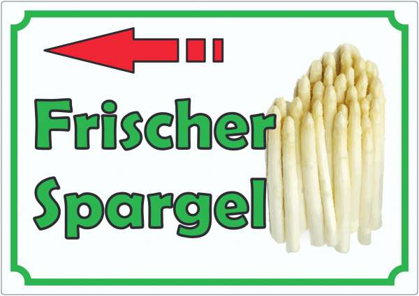 Werbeaufkleber Aufkleber Spargel mit Pfeil nach links