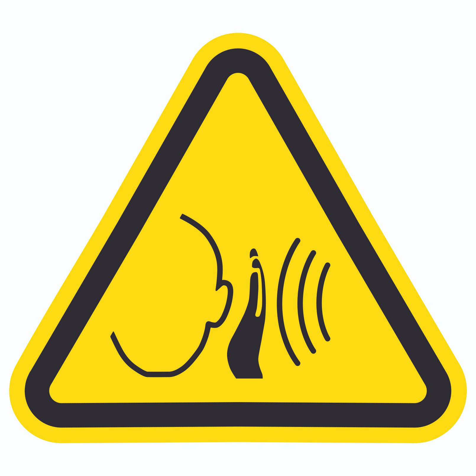 Achtung Unvermittelt laute Geräusche Symbol Aufkleber Dreieck HBDruck Schilder, Textildruck