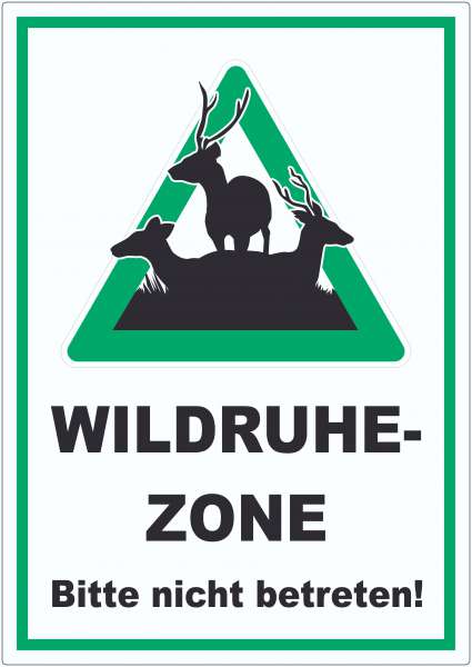 Wildruhezone Hirsche Schild